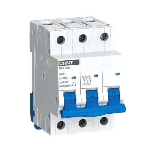 Выключатель автоматический модульный 3п 8In 25А 15кА NBP-63R CHINT 352394 - фото