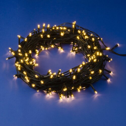 ULD-S3000-300-DGA WARM WHITE IP20 Гирлянда светодиодная, 30м, 300 светодиодов, Теплый белый свет, Провод зеленый - фото 1