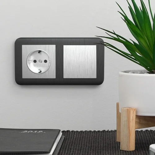 W1171009/ Розетка с заземлением (cеребряный рифленый) W1171009 - фото 4