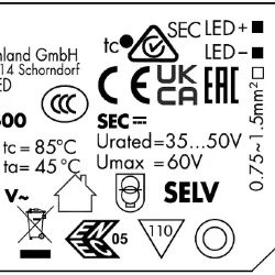 Драйвер для светодиодов 40W/500-800мА 35-50V | DIP-переключатель | ECXe 800.600 | - Vossloh-Schwabe
