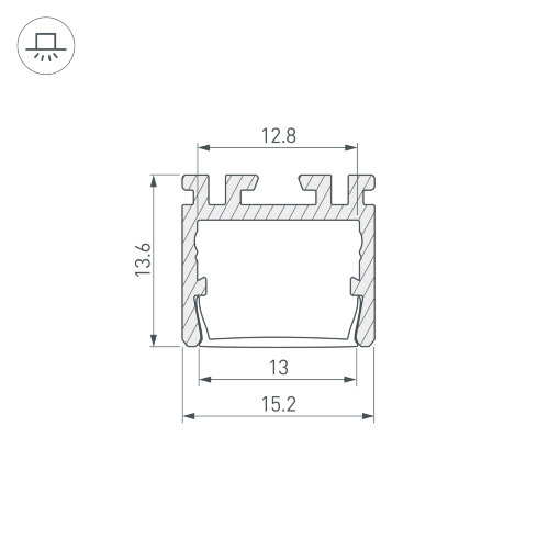 Профиль PDS-D-2000 ANOD (Arlight, Алюминий) - фото 3