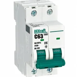 Выключатель автоматический модульный 2п C 63А 6кА ВА-103 DEKraft 12295DEK