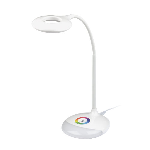 TLD-535 White-LED-250Lm-5500K-Dimmer Светильник настольный с ночником RGB, 4W, Встроенный аккумулятор 1800mAh, Сенсорный выключатель, Белый. - фото 1