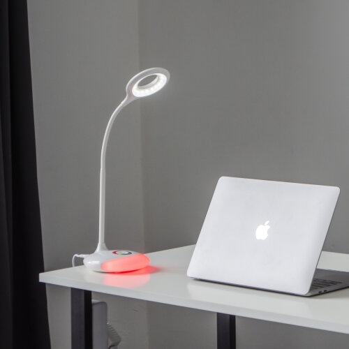 TLD-535 White-LED-250Lm-5500K-Dimmer Светильник настольный с ночником RGB, 4W, Встроенный аккумулятор 1800mAh, Сенсорный выключатель, Белый. - фото 10