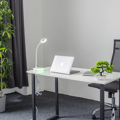 TLD-535 White-LED-250Lm-5500K-Dimmer Светильник настольный с ночником RGB, 4W, Встроенный аккумулятор 1800mAh, Сенсорный выключатель, Белый. - фото 13