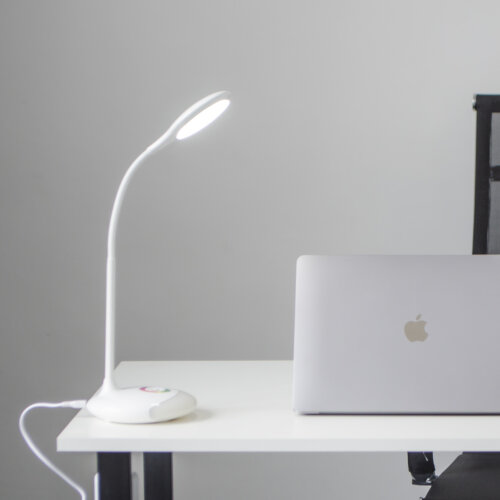 TLD-535 White-LED-250Lm-5500K-Dimmer Светильник настольный с ночником RGB, 4W, Встроенный аккумулятор 1800mAh, Сенсорный выключатель, Белый. - фото 9