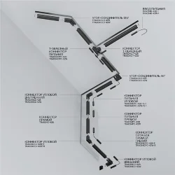 Шинопровод 1 м Exility встраиваемый под ГКЛ 9,5мм, черный (Черный)