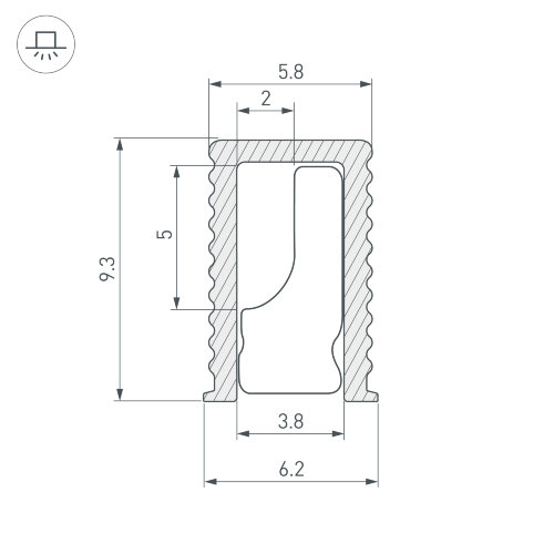 Профиль SL-MINI-6-H9-2000 ANOD BLACK (Arlight, Алюминий) - фото 5