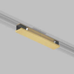 Электрический коннектор прямой для трека SHINE BASE, 48V DC, IP20, сатинированная латунь, алюминий, Denkirs TR5722-SB