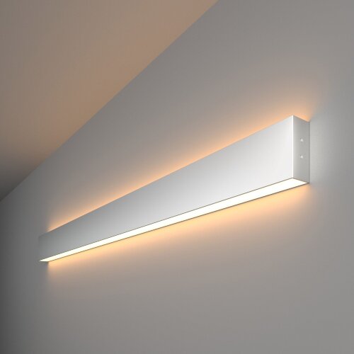 Линейный светодиодный накладной двусторонний светильник 103см 40Вт 3000К матовое серебро - фото 1