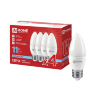 Лампа светодиодная LED-СВЕЧА-VC 4PACK 11Вт 230В Е27 6500К 1050Лм (4шт./упак) IN HOME - Фото