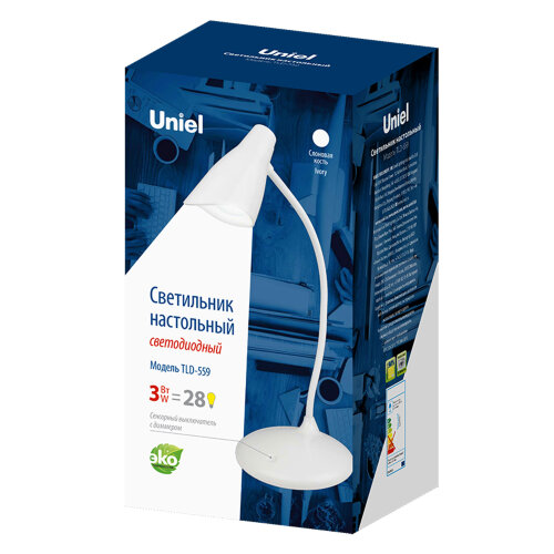 TLD-559 Ivory-LED-280Lm-5000K-Dimmer Светильник настольный, 3W, Сенсорный выключатель, Белый - фото 9