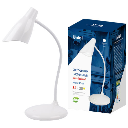 TLD-559 Ivory-LED-280Lm-5000K-Dimmer Светильник настольный, 3W, Сенсорный выключатель, Белый - фото 10