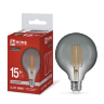 Лампа светодиодная LED-GL125-deco smoky 15Вт 230В E27 4000К 1200Лм 125мм дымчатая IN HOME - Фото