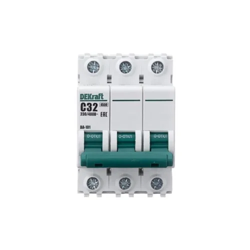 Выключатель автоматический модульный 3п C 32А 4.5кА ВА-101 DEKraft 11081DEK - фото 2
