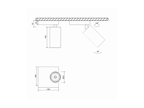 'Крепление сменное М11 для светильников MINI VILLY, настенное поворотное накладное, цвет Белый, MINI-VL-M11-WH. Фото 2