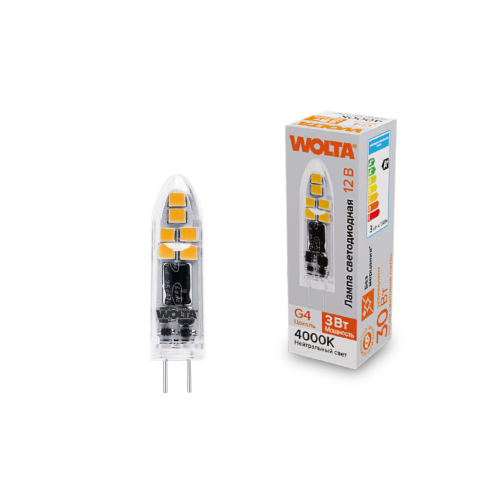 Светодиодная лампа WOLTA WSTD-JC-12V3W4KG4-P 3Вт 4000K G4 - фото 1.