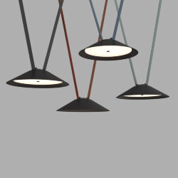 Cветильник для трека-ремня Belty Smart, серия Flow, со светодиодом, D300*H71мм, 48V DC, 20W, RA90, 120°, 2700-6500K, IP20, черный, алюминий, Denkirs DK5664-BK