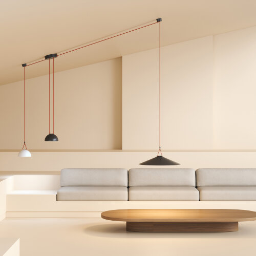 DK5664-BK Cветильник для трека-ремня Belty Smart, серия Flow, со светодиодом, D300*H71мм, 48V DC, 20W, RA90, 120°, 2700-6500K, IP20, черный, алюминий. Фото 5