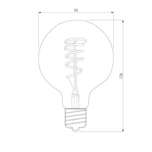 Филаментная светодиодная лампа Dimmable G95 5W 2700K E27 тонированная BLE2747 - фото 3