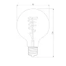 Филаментная светодиодная лампа Dimmable G95 5W 2700K E27 тонированная BLE2747 - фото 3