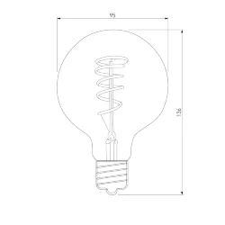 Филаментная светодиодная лампа Dimmable G95 5W 2700K E27 тонированная BLE2747 (053409)