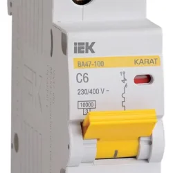 Выключатель автоматический модульный 1п C 6А 10кА ВА47-100 KARAT IEK MVA40-1-006-C