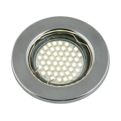 DLS-A104 GU5.3 CHROME Светильник декоративный встраиваемый серия Arno, Без лампы, цоколь GU5.3, Металл, цвет хром, Штампованный.