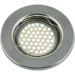 DLS-A104 GU5.3 CHROME Светильник декоративный встраиваемый серия Arno, Без лампы, цоколь GU5.3, Металл, цвет хром, Штампованный.