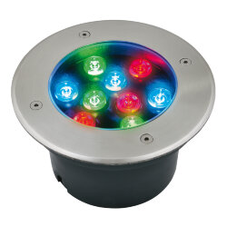ULU-B12A-9W-RGB IP67 GREY Светильник светодиодный уличный, Архитектурный встраиваемый, RGB свет, Корпус серый.