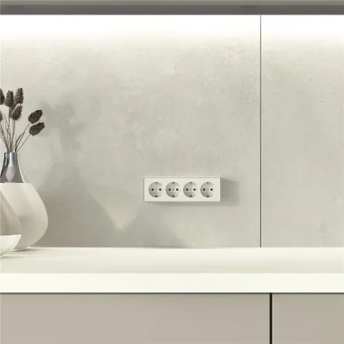 Розетка четверная с заземлением и шторками Gallant слоновая кость W5072204 - фото 5