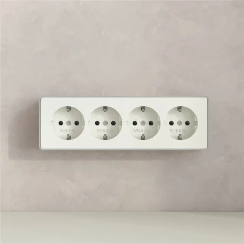 Розетка четверная с заземлением и шторками Gallant слоновая кость W5072204 - фото 6