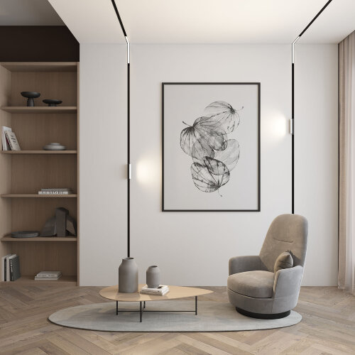 DK8015-BK Угловой трековый светильник SMART LINEAR со светодиодом, L312*312, 220V, 18W, 3000-6000К, IP20, черный, алюминий. Фото 4