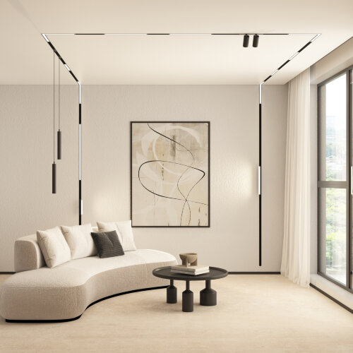 DK8015-BK Угловой трековый светильник SMART LINEAR со светодиодом, L312*312, 220V, 18W, 3000-6000К, IP20, черный, алюминий. Фото 6