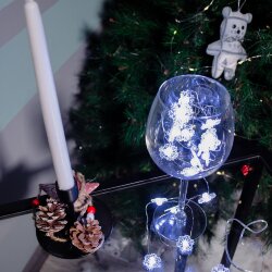 ULD-S1900-020-STB-2AA WHITE IP20 SNOWFLAKES MINI Гирлянда светодиодная на батарейках 2AA не в-к, Снежинки мини, 1.9м, 20 светодиодов, Белый свет, Провод прозрачный, TM Uniel