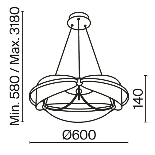 Подвесной светильник Бриз / Breeze 3000К 45Вт (Латунь) MOD281PL-L45BS3K - фото 2