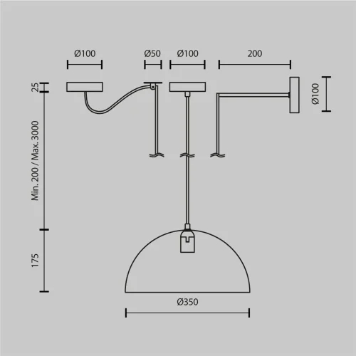 Подвесной светильник Basic colors E27х1 (Серый) - фото