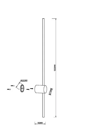 Настенный светильник (бра) Луч света / Light stick 3000К 10Вт (Латунь) MOD237WL-L11BS3K - фото 2