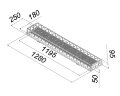 Накладной светодиодный светильник для спортзалов с защитной решеткой 40 Вт IP44 1280x250x95 мм 4000К Призма - фото 2