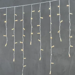 Гирлянда Бахрома 3,2 x 0,9 м Тепло-Белая 220В, 168 LED, Провод Белый Каучук, IP65