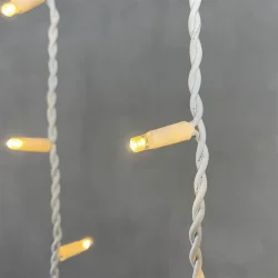 Гирлянда Бахрома 3,2 x 0,9 м Тепло-Белая 220В, 168 LED, Провод Белый Каучук, IP65