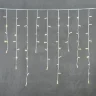 Гирлянда Бахрома 3,2 x 0,9 м Тепло-Белая 220В, 168 LED, Провод Белый Каучук, IP65. Фото 6.
