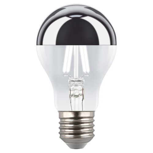 LED-A60-4W-4000K-E27-CL MIRROR-CHROME PLS02WH Лампа светодиодная, Форма A, прозрачная колба с зеркальным отражателем, Серия Sky, Белый свет 4000K - фото 1