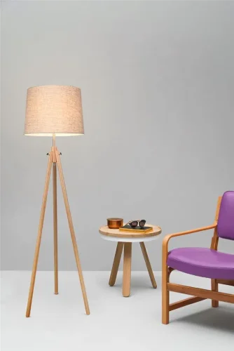 Напольный светильник (торшер) Calvin E27х1 60Вт (Бежевый) - фото 11