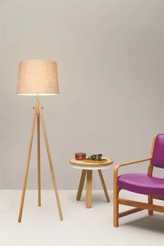 Напольный светильник (торшер) Calvin E27х1 60Вт (Бежевый) - фото 12