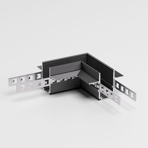 Slim Magnetic Коннектор угловой для встраиваемого шинопровода под ГКЛ 12,5мм (черный) 85212/00 - Фото 2