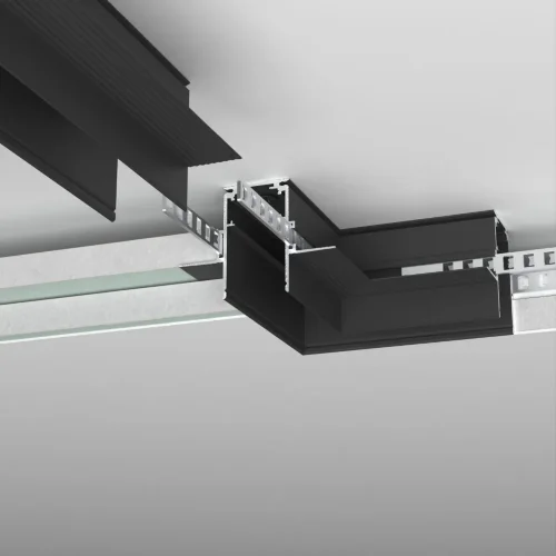 Slim Magnetic Коннектор угловой для встраиваемого шинопровода под ГКЛ 12,5мм черный 85212/00 85212/00 - фото