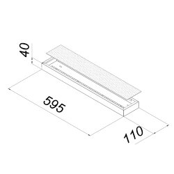 Универсальный офисный светодиодный светильник узкий 10 Вт IP20 595x110x40 мм 6000K Опал
