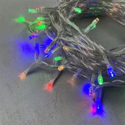 Гирлянда Нить 10м Разноцветная 24В, 100 LED, Провод Прозрачный ПВХ, IP54