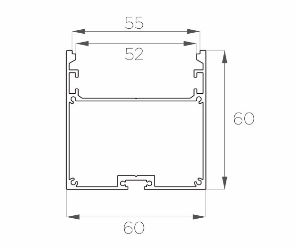 Профиль накладной алюминиевый LC-LP-6060-2 Anod - фото 2